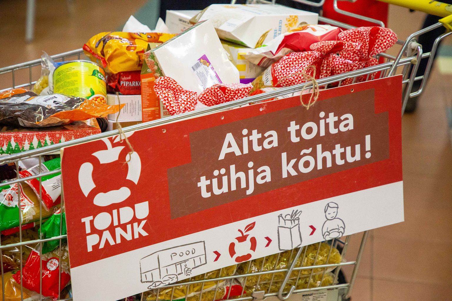 Toiduabi. Toidupank. Paide Maksimarket.
Foto: Dmitri Kotjuh/ Järva Teataja
