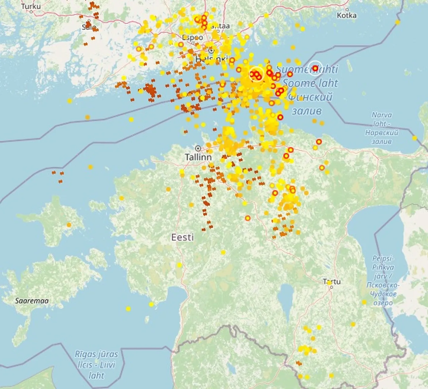 Äikese trajektoor kell 14.20