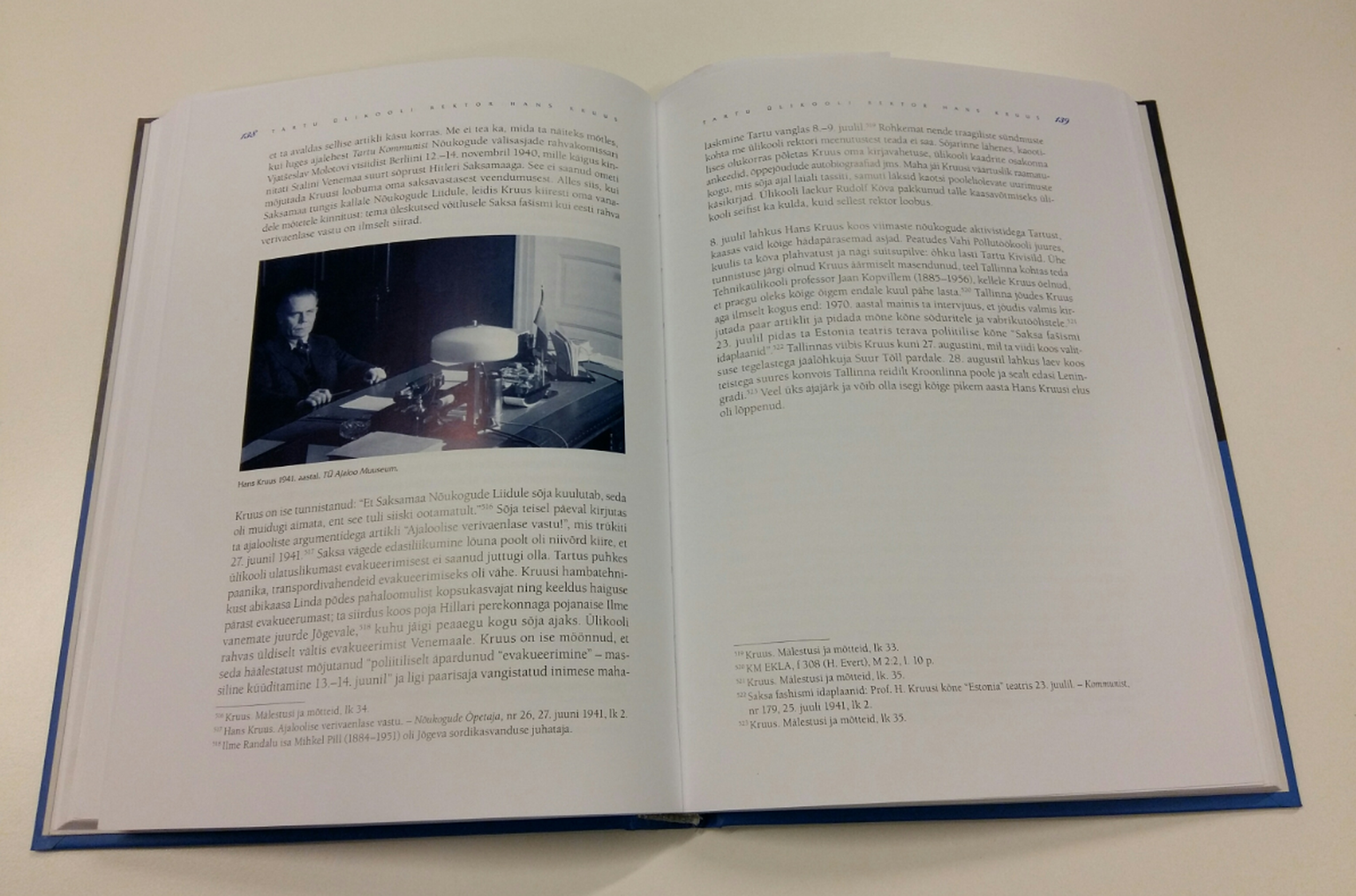 Raamatu leheküljel 138 on Hans Kruus fotol, mis on tehtud aastal 1941.