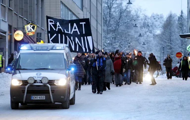 Soome Tampere migrantidevastane protest