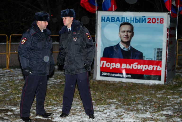 Politseinikud Aleksei Navalnõi üritusel