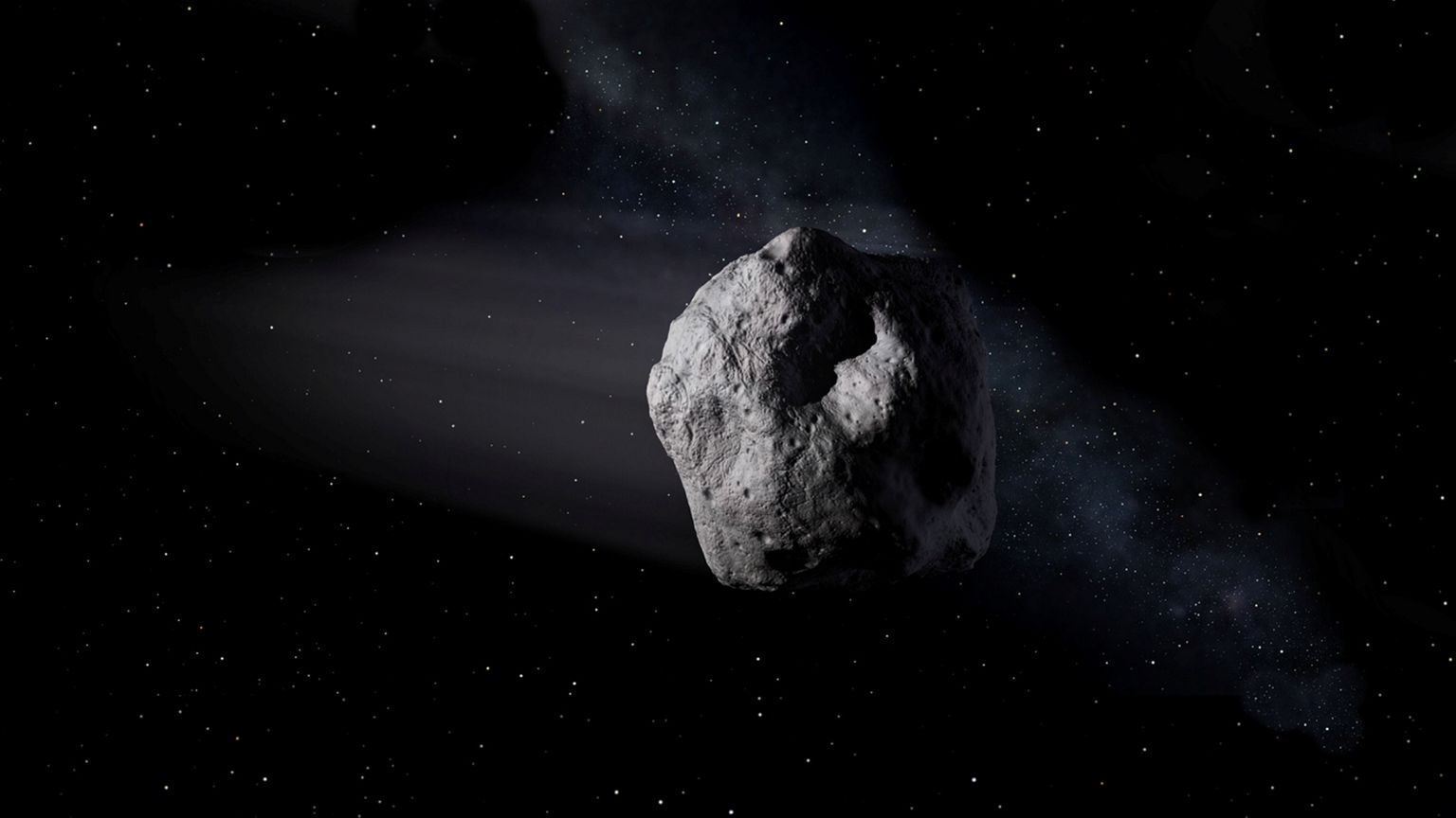 NASA kunstniku joonistus, milline võib näha välja asteroid 2023 DZ2