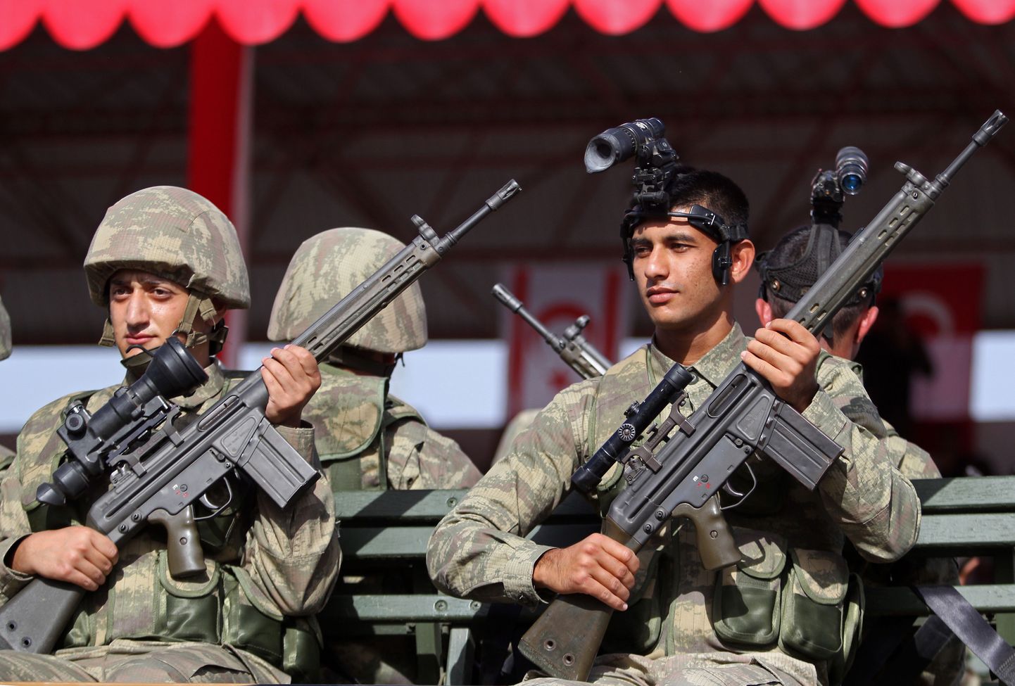 Põhja-Küprose Türgi Vabariigi sõdurid pealinnas Nikosias.