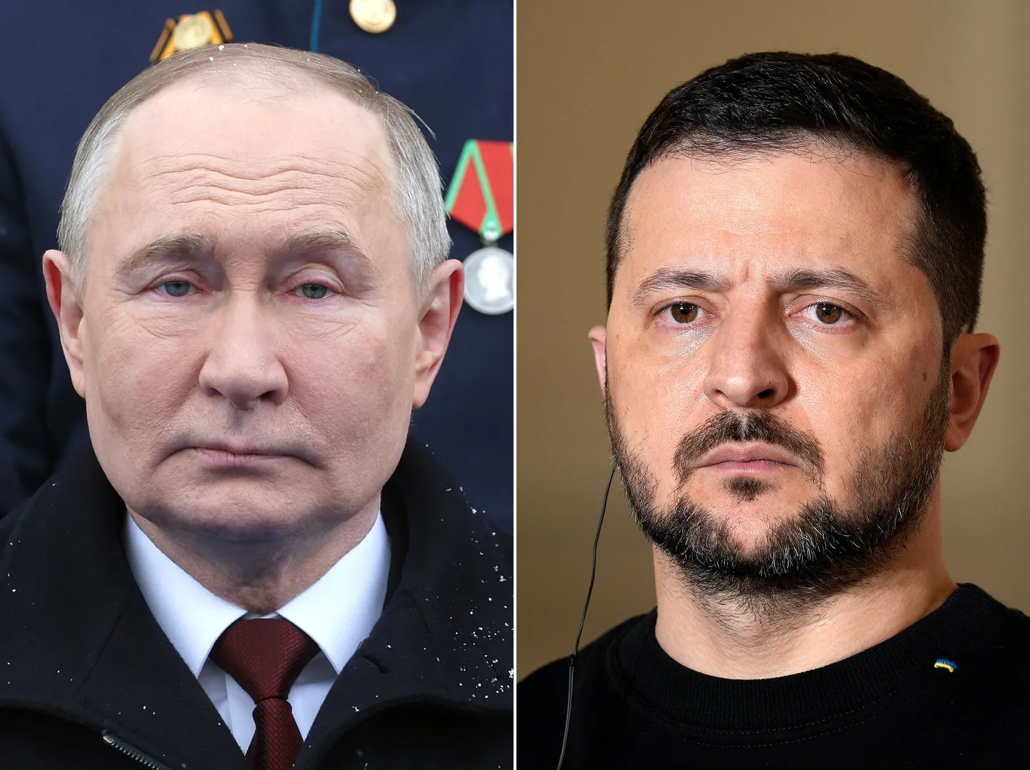 Krievijas prezidents Vladimirs Putins un Ukrainas prezidents Volodimirs Zelenskis