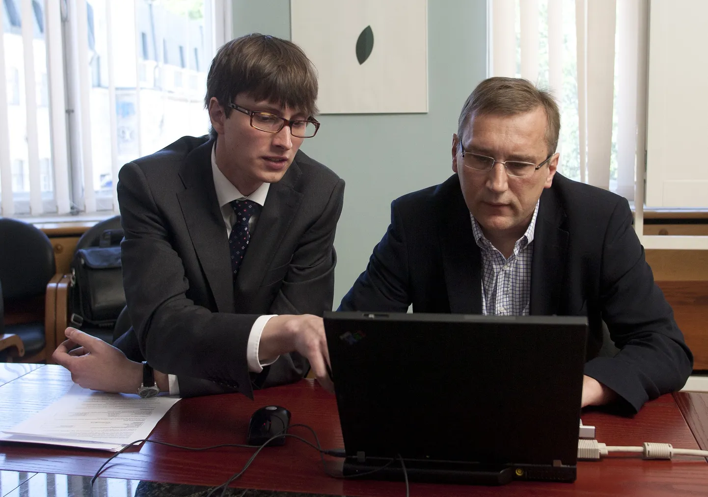 Eesti Interneti Sihtasutuse juhatuse endine esimees Marek-Andres Kauts ning majandus- ja kommunikatsiooniminister Juhan Parts.