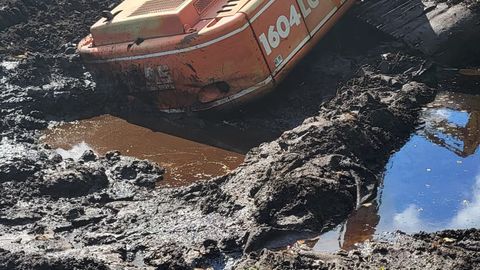 Močni nalivi v Latgale ovirajo gradnjo vzhodne meje Latvije