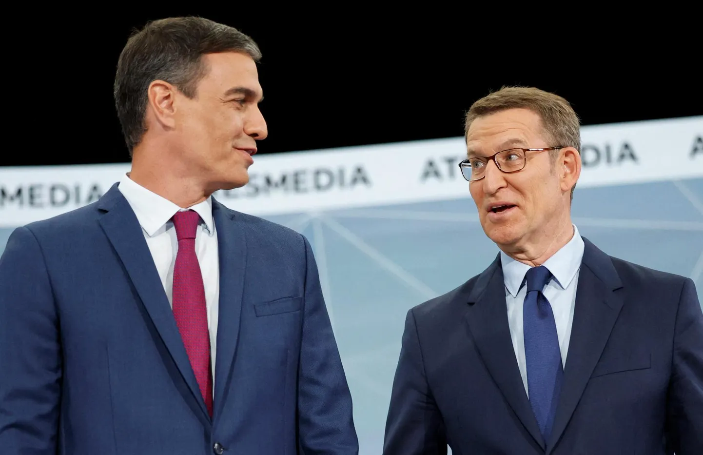Hispaania sotside juht Pedro Sánchez ja Rahvapartei juht Alberto Feijóo.