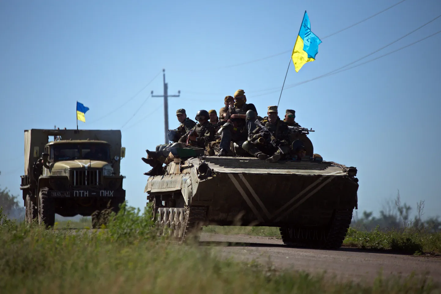 Ukraina sõdurid Donetskis.