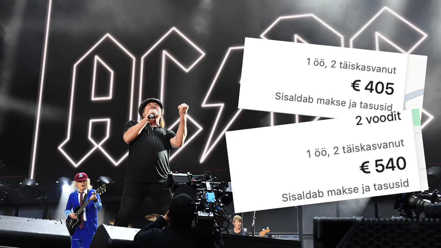 Цены на размещение в Таллинне во время концерта AC/DC.