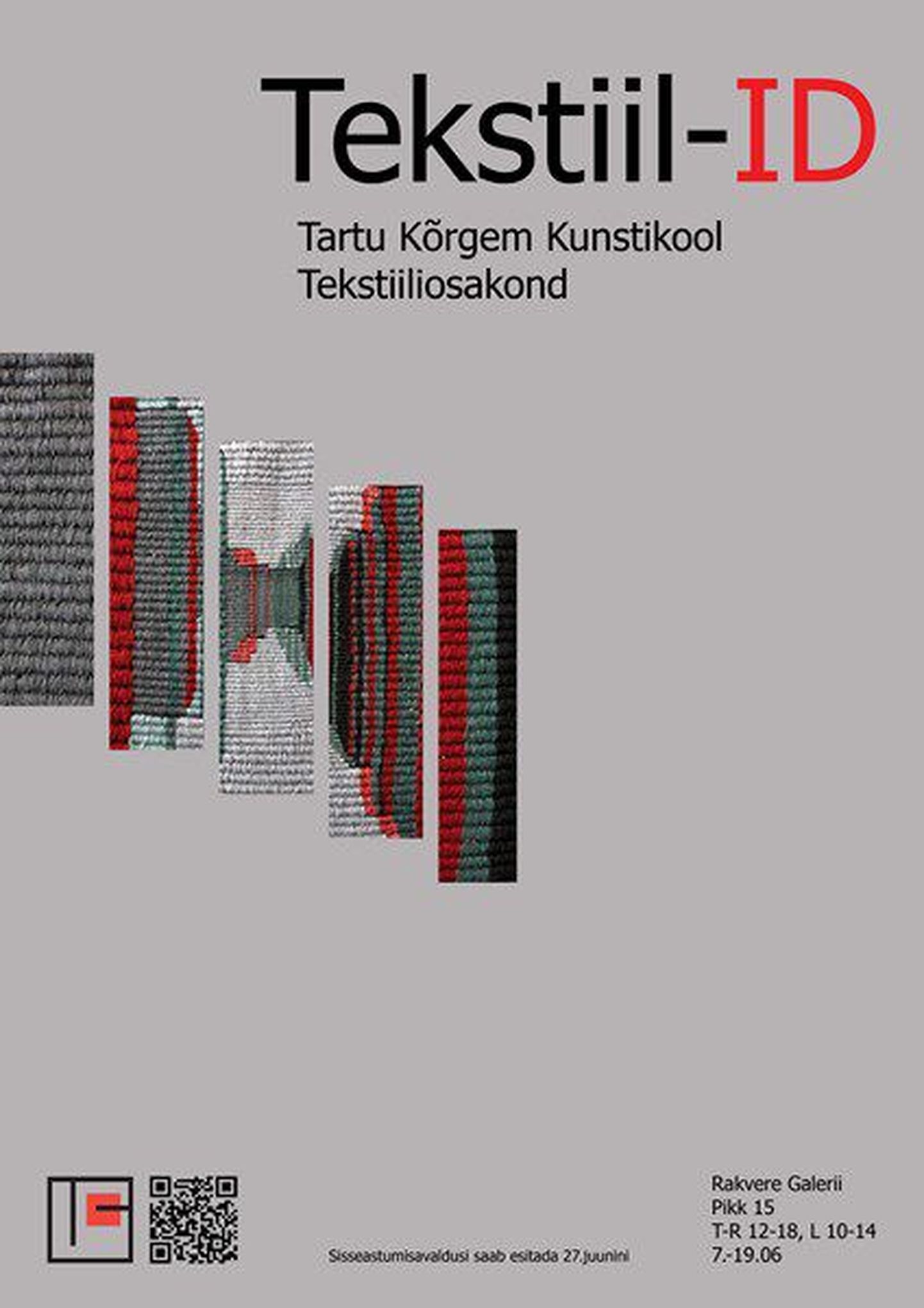 TKK tekstiiliosakonna näituse "Tekstiil-ID" plakat.