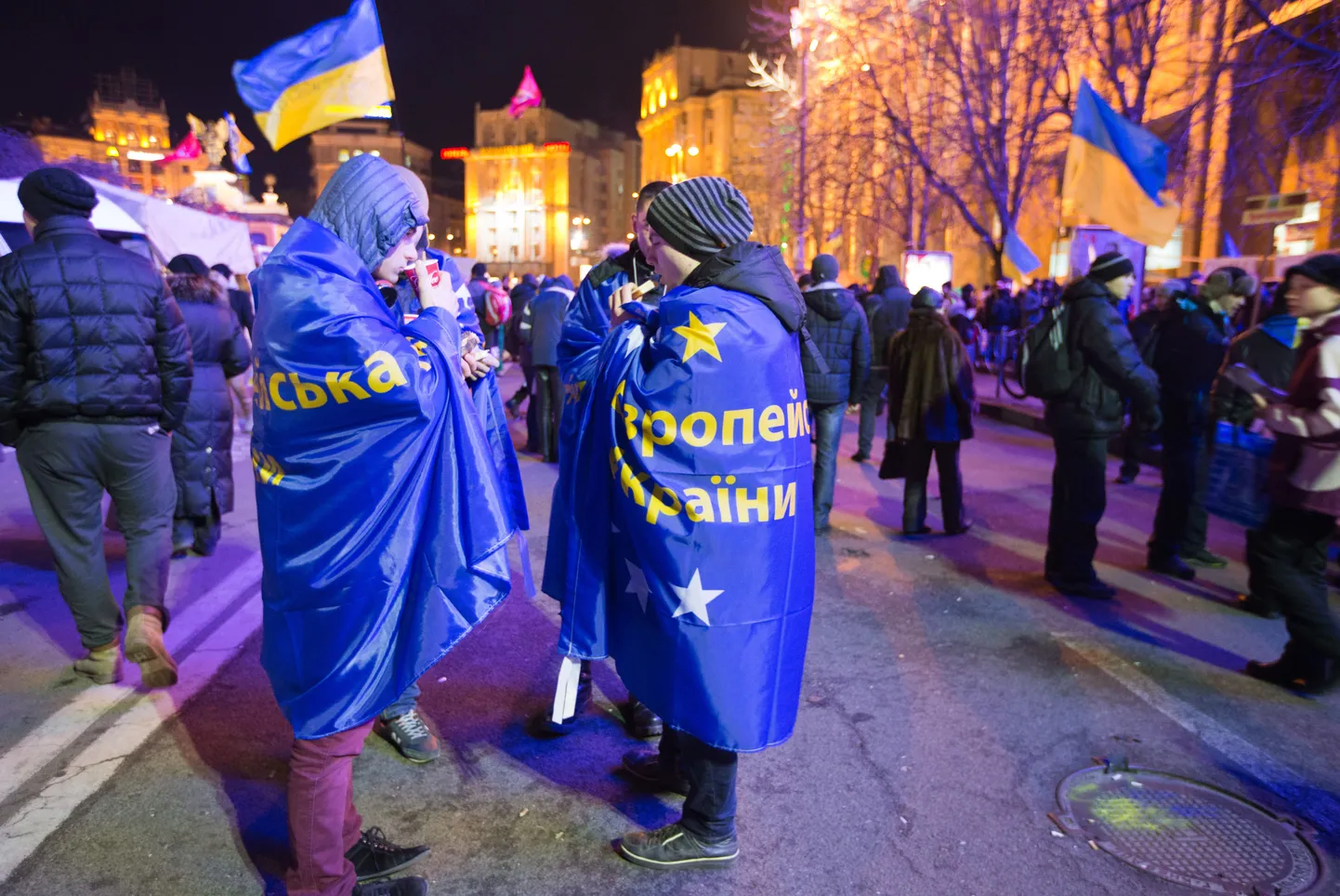 Euroopa Liidu poolehoidjad Kiievis.