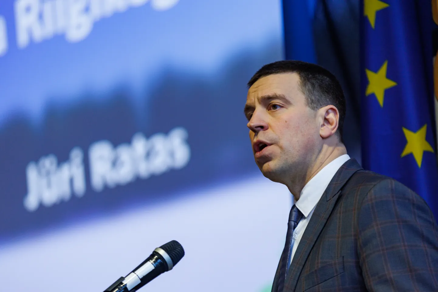 Jüri Ratas Keskerakonna  valimiskonverentsil.