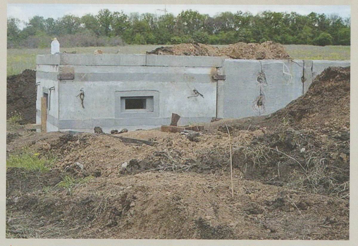 A concrete-element bunker built by Ukraine in 2015 near Marinka in the Donbas region.