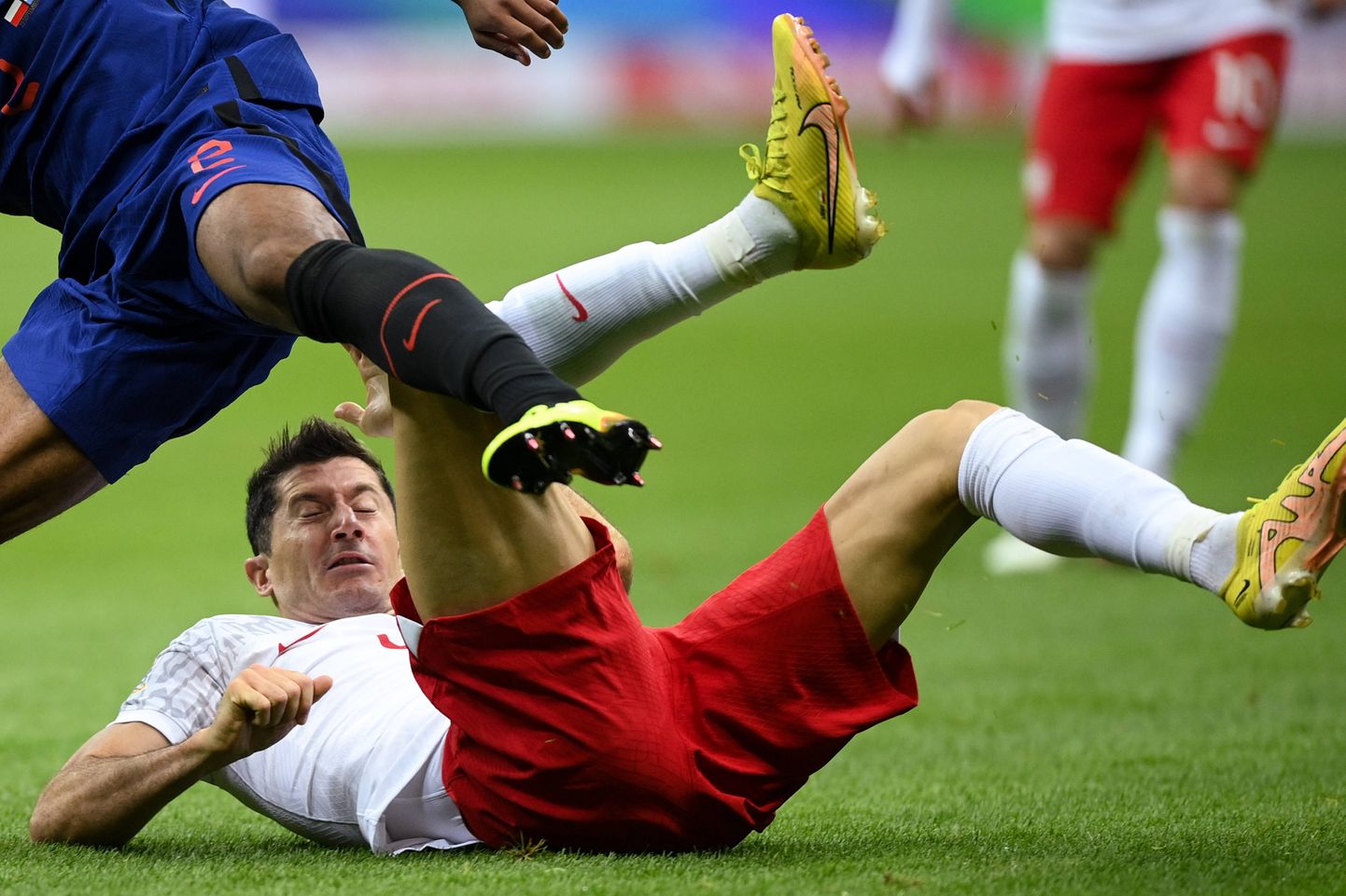 Robert Lewandowski neljapäeval Rahvuste liiga mängus, kus Poola kaotas 0:2 Hollandile.