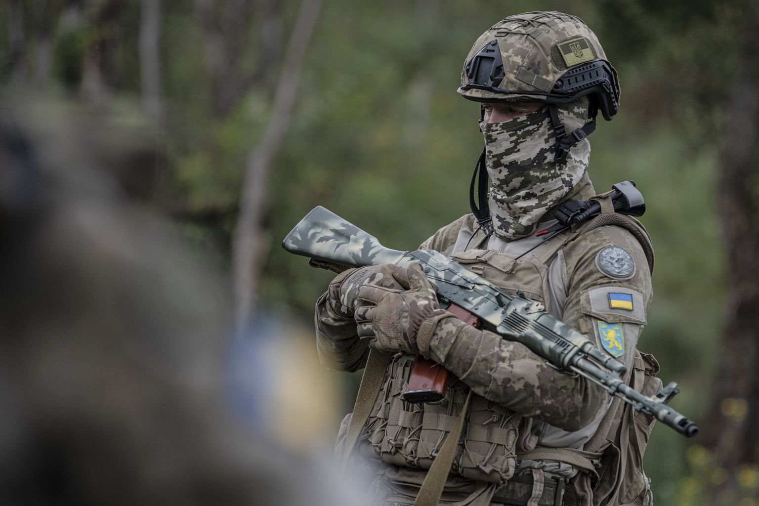 Ukraina vabatahtlikud väljaõppel Kiievi all 27. augustil.