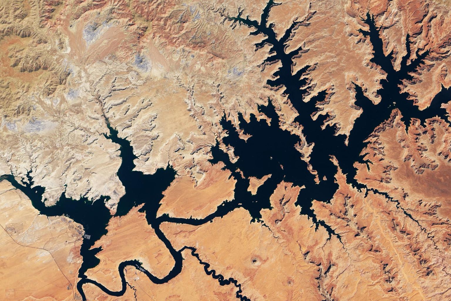 Lisaks teaduslikule väärtusele on Landsati fotod ka väga ilusad vaadata. Elevandisaar Antarktikas, Kreeka tulekahjude suits, Powelli veehoidla Põhja-Ameerikas kuivab, Menindee järved Austraalias täituvad veega. FOTO: Usgs/nasa Landsat