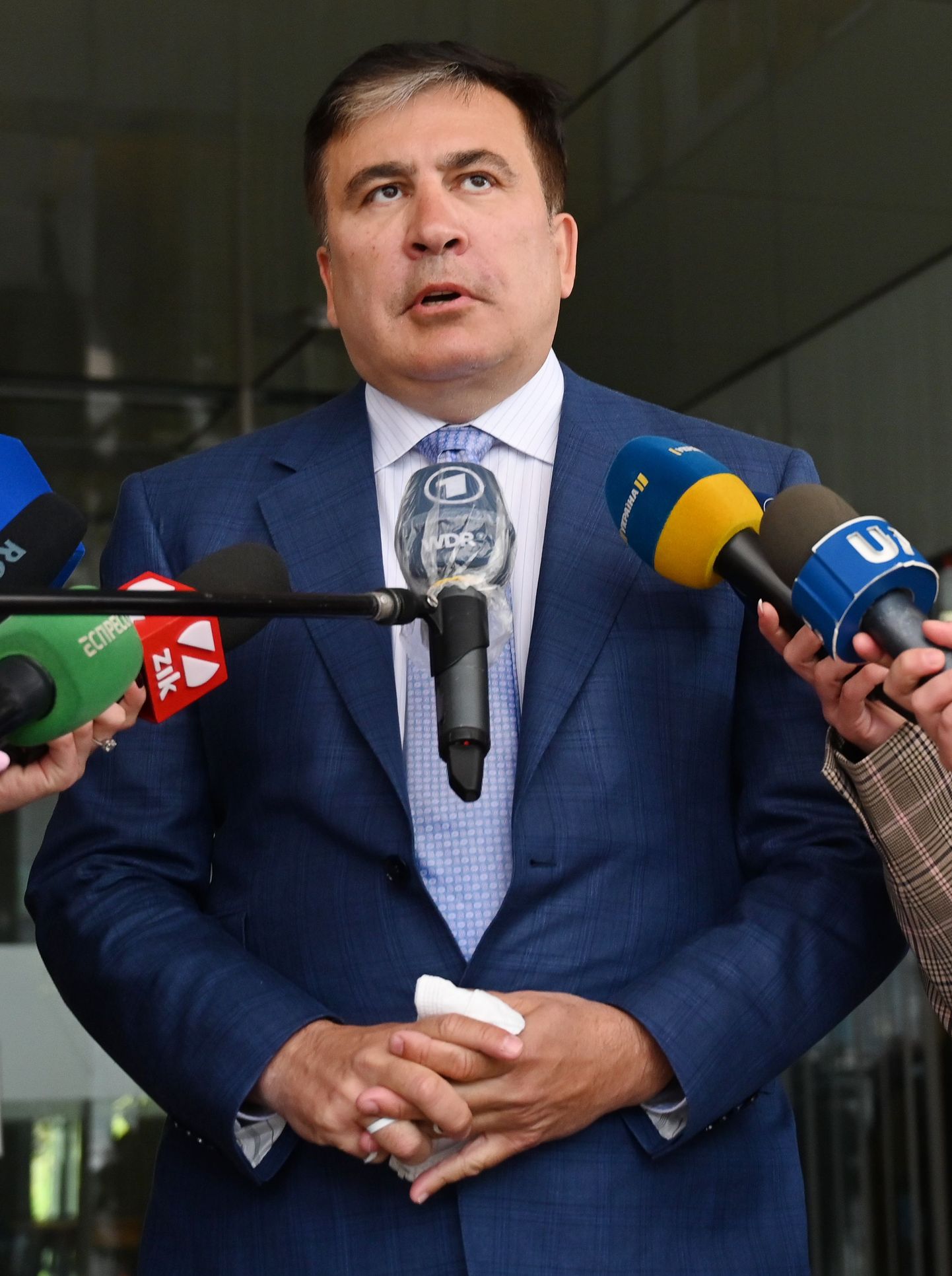 Mihheil Saakašvili pärast kohtumist Rahva Teenri fraktsiooniga.