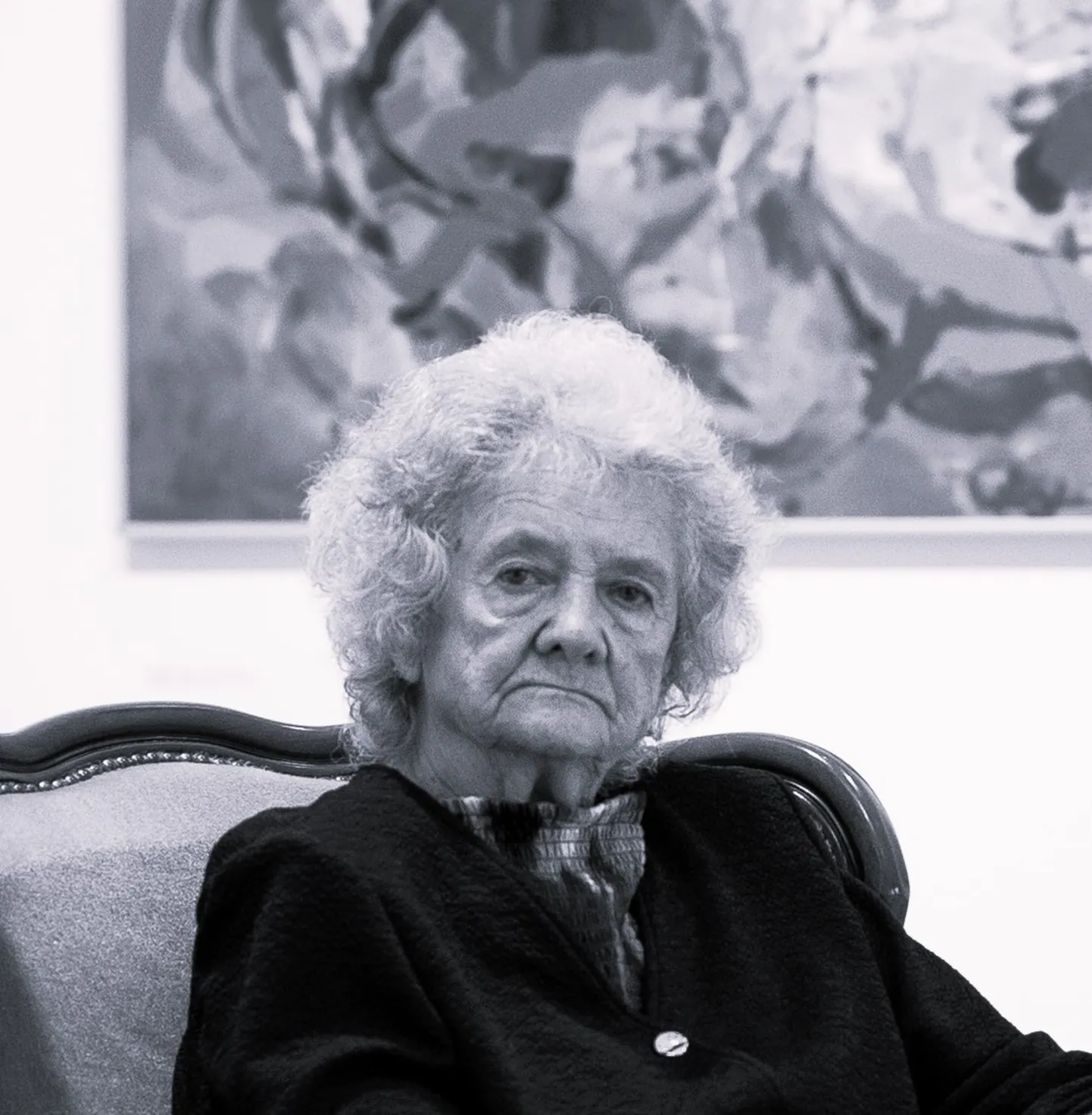 Lola Liivat (1928–2025) 7. septembril 2018 oma ülevaatenäituse avamisel Tartu kunstimuuseumis.