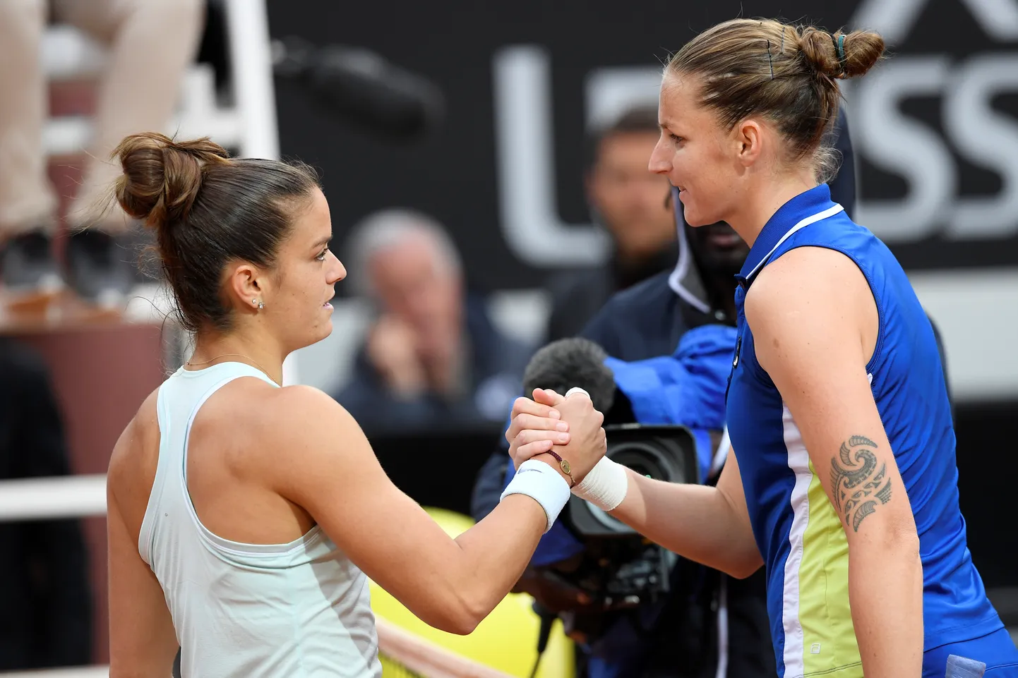 Karolina Pliškova (paremal) ja Maria Sakkari.