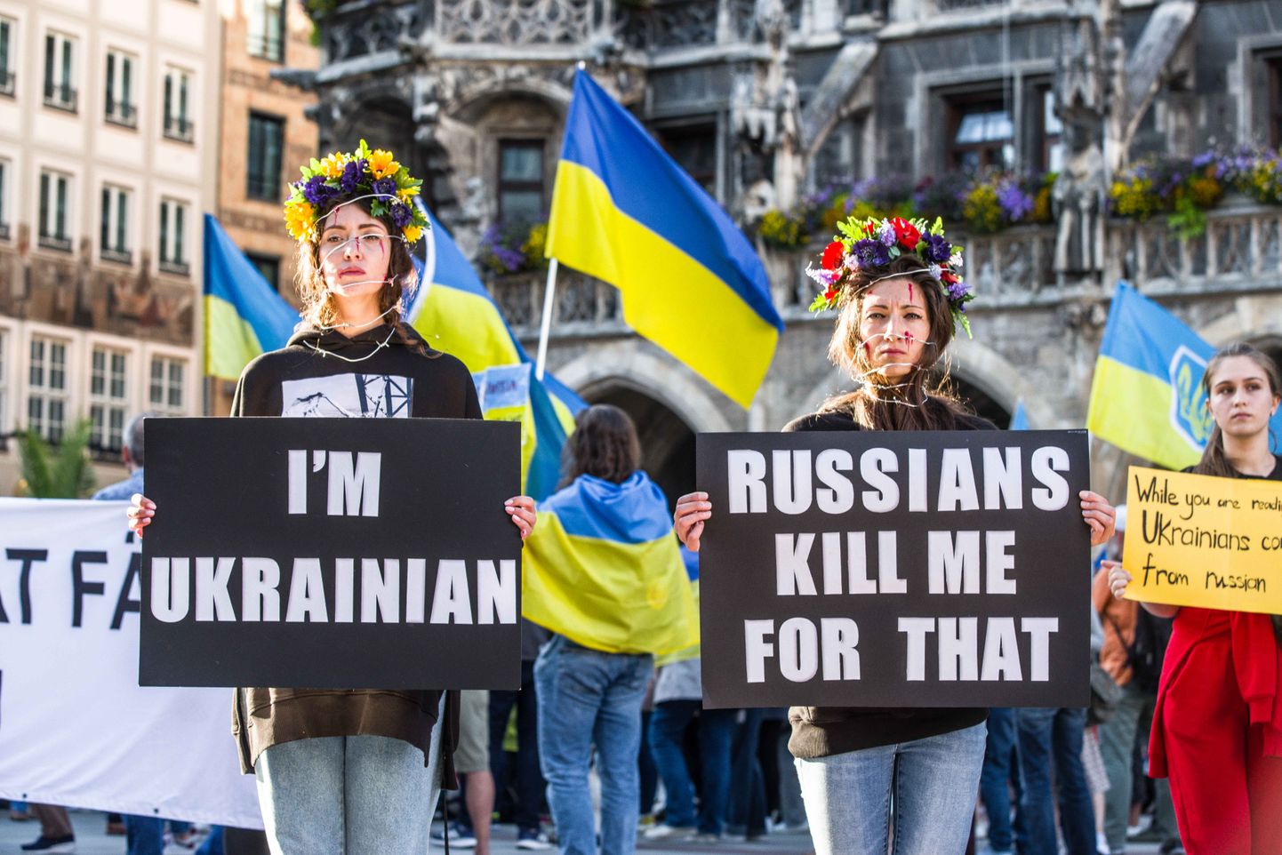 Мюнхен протестует против войны в Украине.