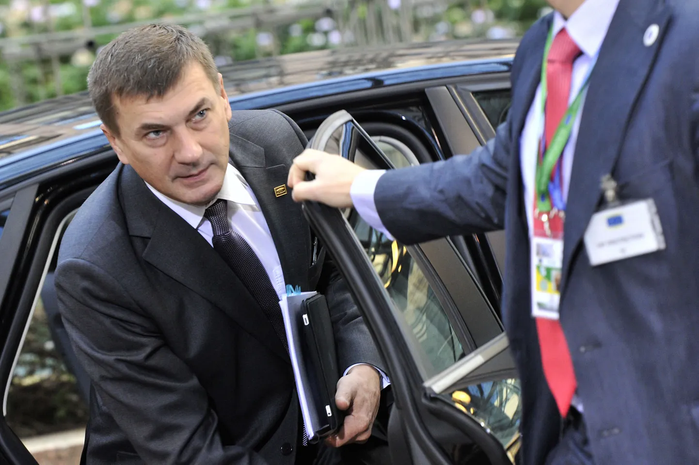Eesti peaminister Andrus Ansip Euroopa Ülemkogu kohtumisele saabumas.