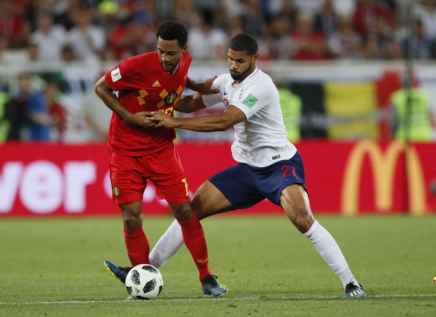 Inglismaa ja Belgia vaheline alagrupimäng 2018. aasta MM-finaalturniiril.