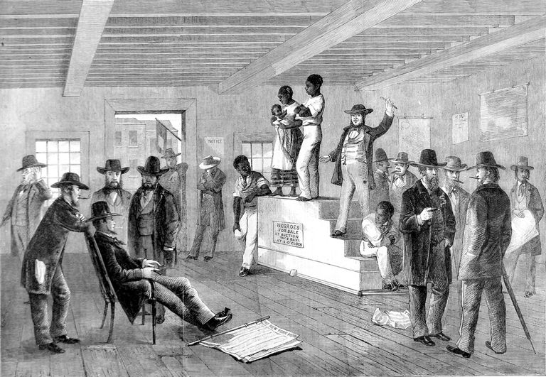 Ajalehes ilmunud pilt orjaturust USAs Virginias umbes 1860. aastal