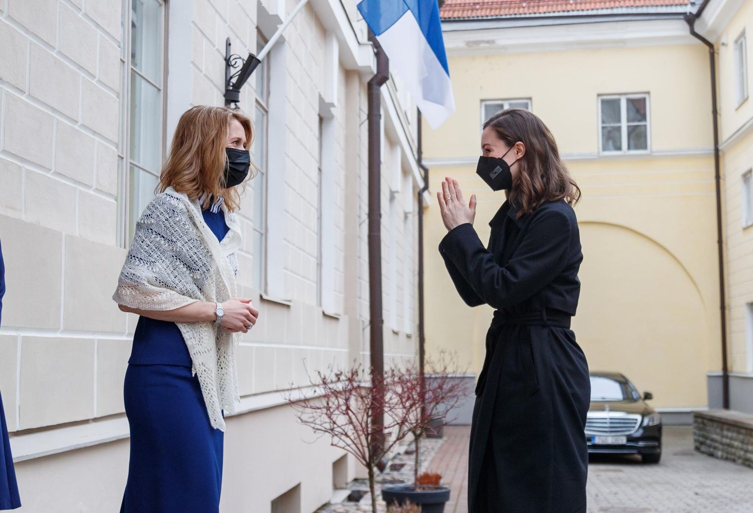 Eesti valitsusjuht Kaja Kallas ja Soome peaminister Sanna Marin eile Tallinnas.