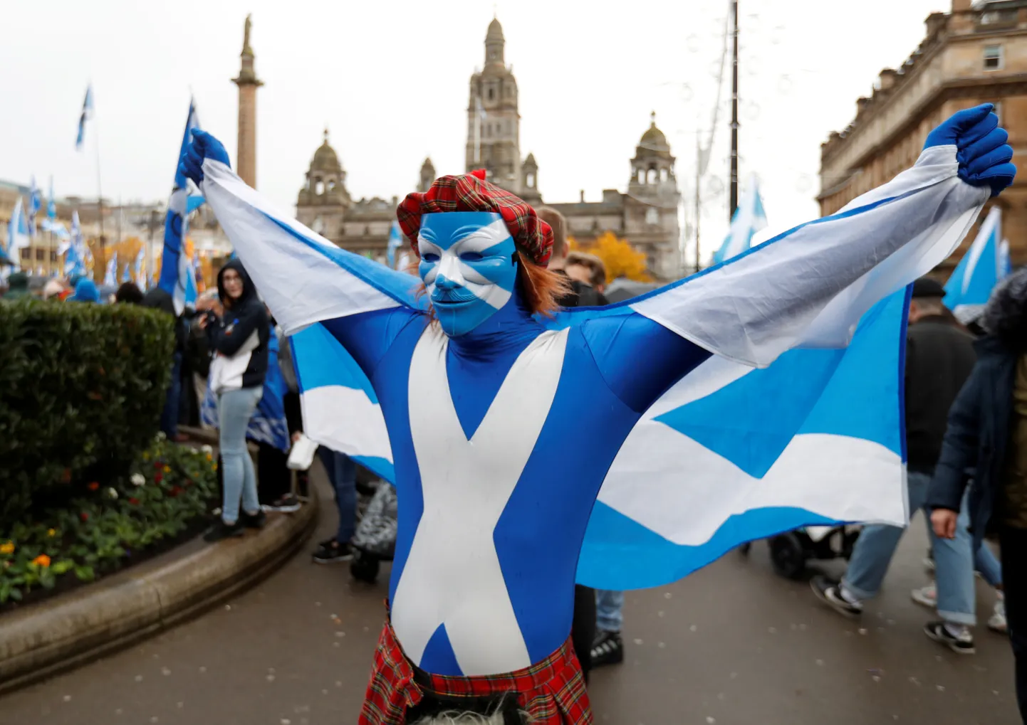 Šoti iseseisvuse pooldaja Glasgows meeleavaldusel.