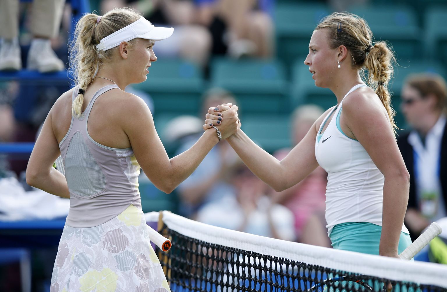 Anett Kontaveit ja Caroline Wozniacki kohtusid mullu Nottinghami turniiril, peale jäi eestlanna.