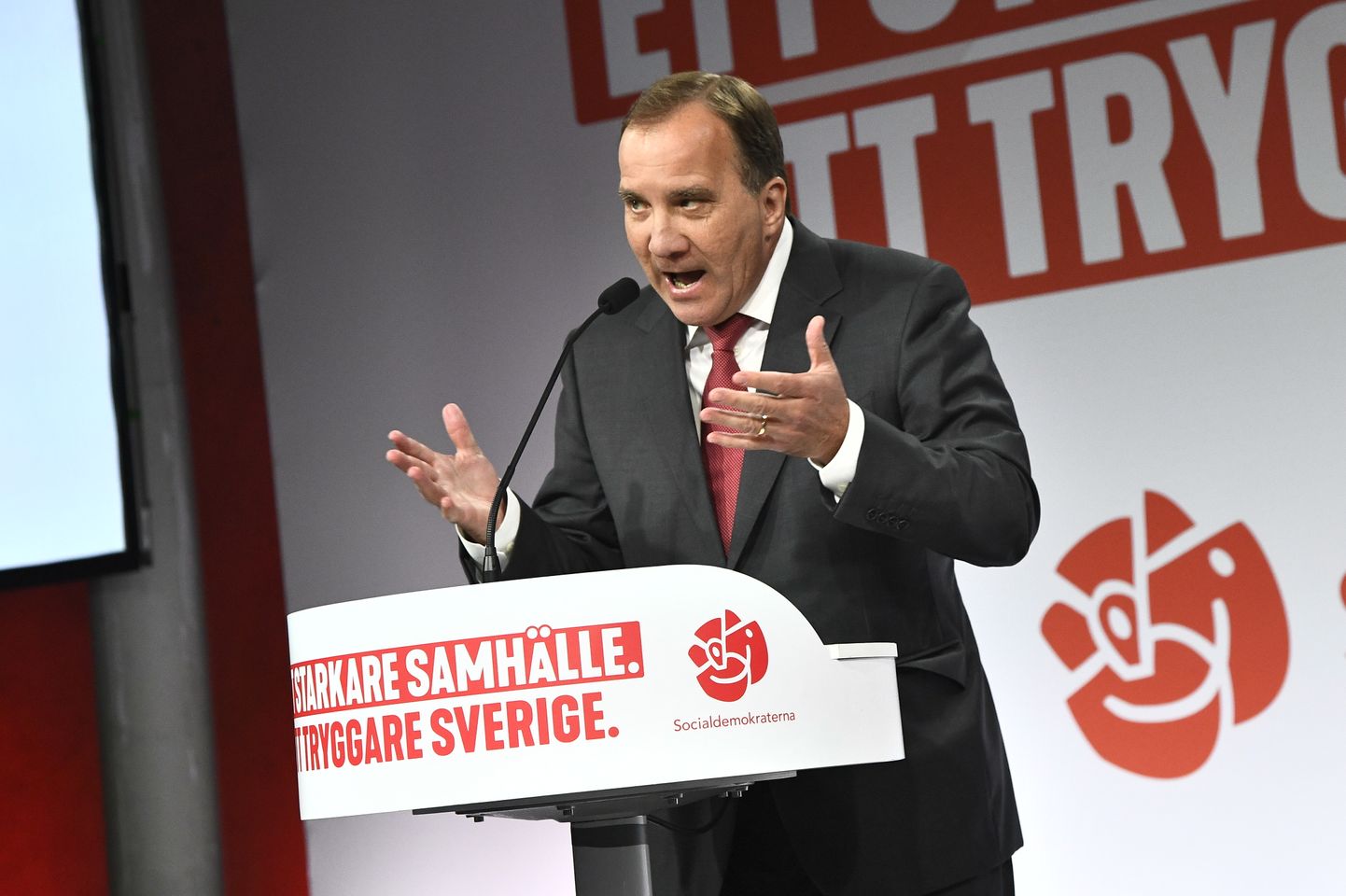 Pildil on Rootsi sotsiaaldemokraatide liider Stefan Löfven.
