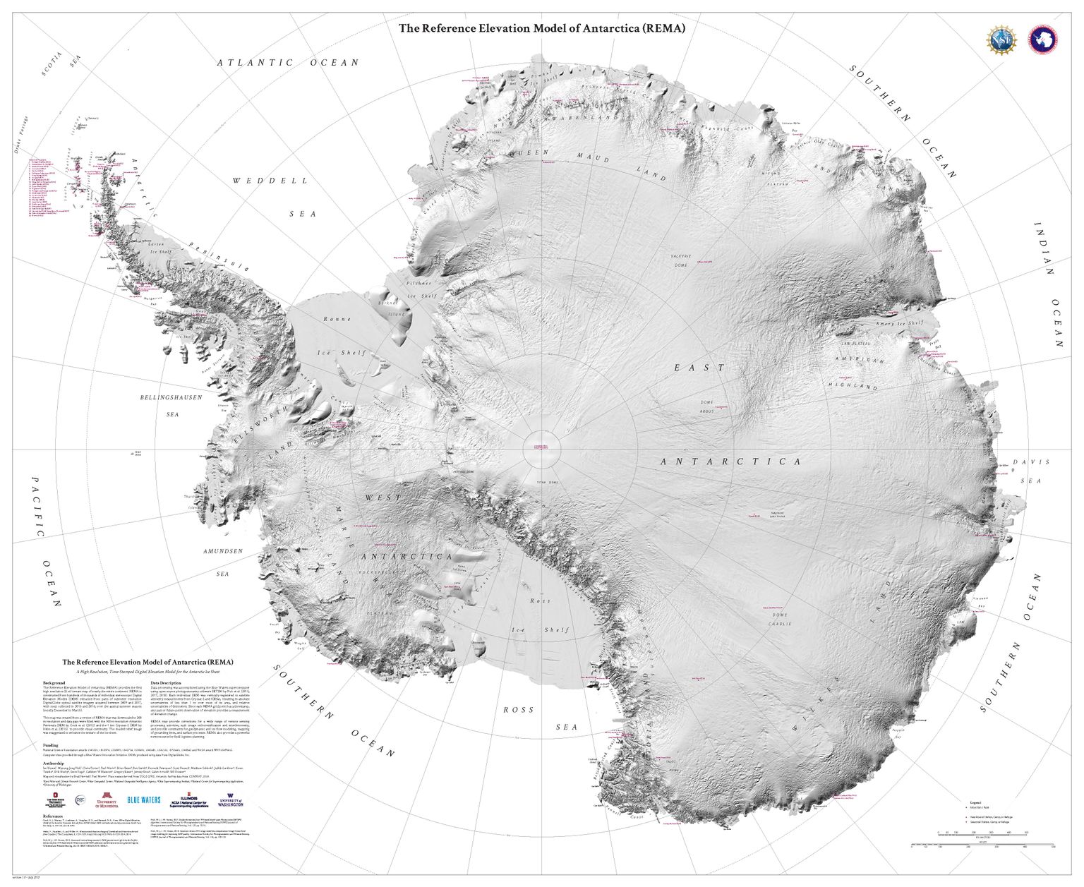 Uus ülitäpne Antarktika kaart.