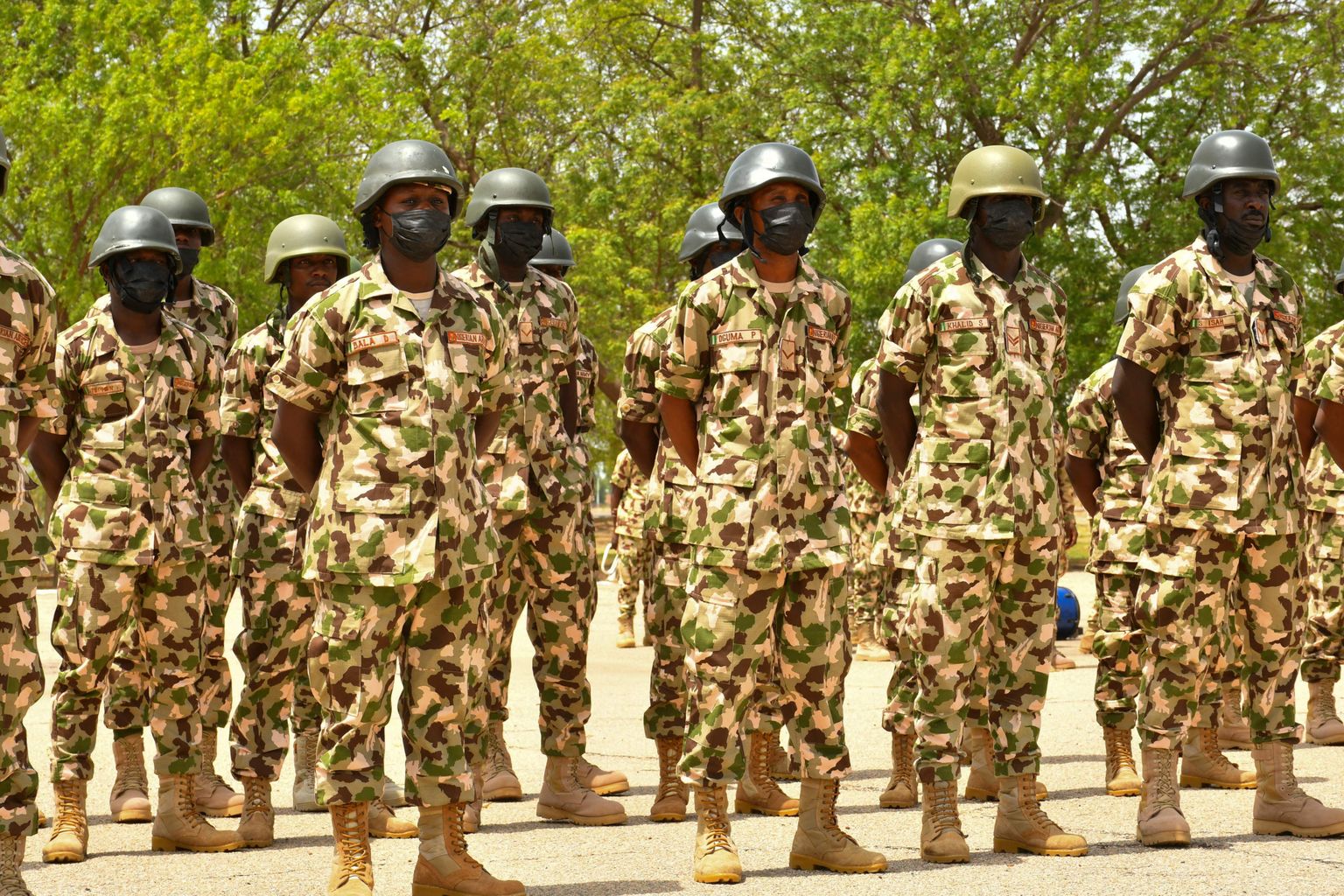 Nigeeria sõdurid Maimalari sõjaväebaasis.