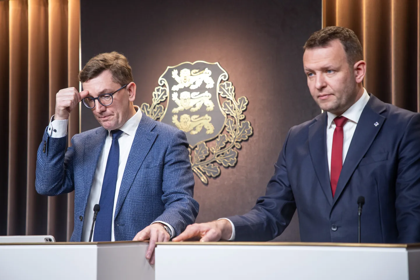Peaminister Kristen Michal ja siseminister Lauri Läänemets.