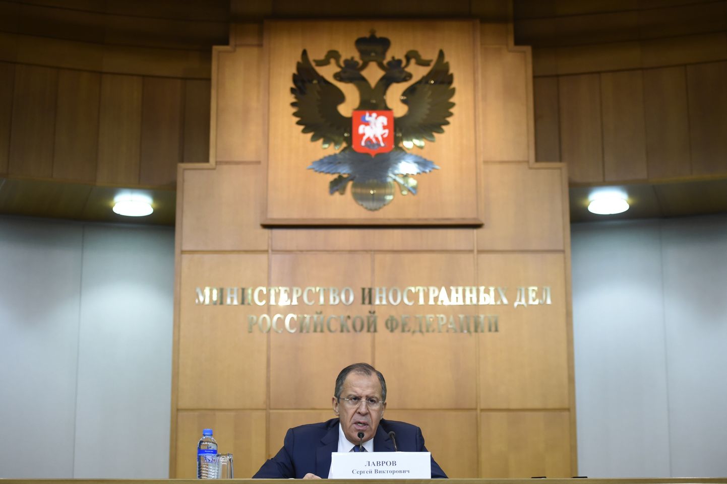 Vene välisminister Sergei Lavrov iga-aastasel pressikonverentsil Moskvas.