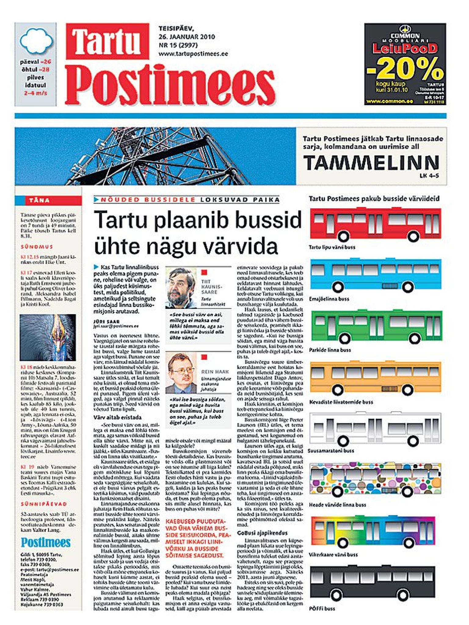 Tartu Postimees kirjutas bussikomisjoni tööst ka 26. jaanuari lehes.