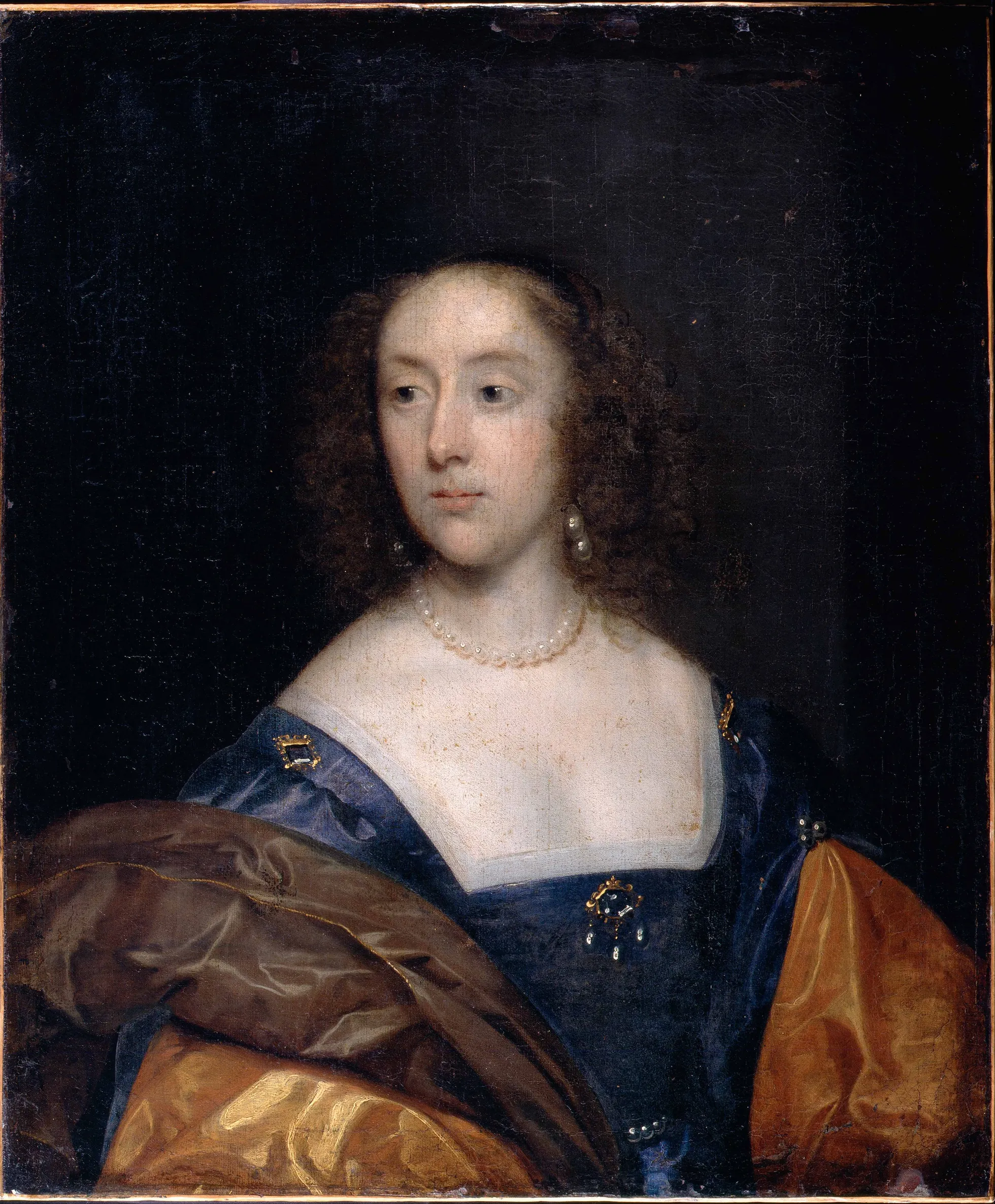 Naine sinises silmatorkavalt heleda dekolteega. Maalis Johnson, Cornelius the Elder (1539–1661).