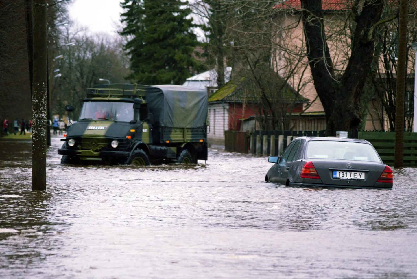 Üleujutus Pärnus 2005. aasta jaanuaritormi ajal.

 