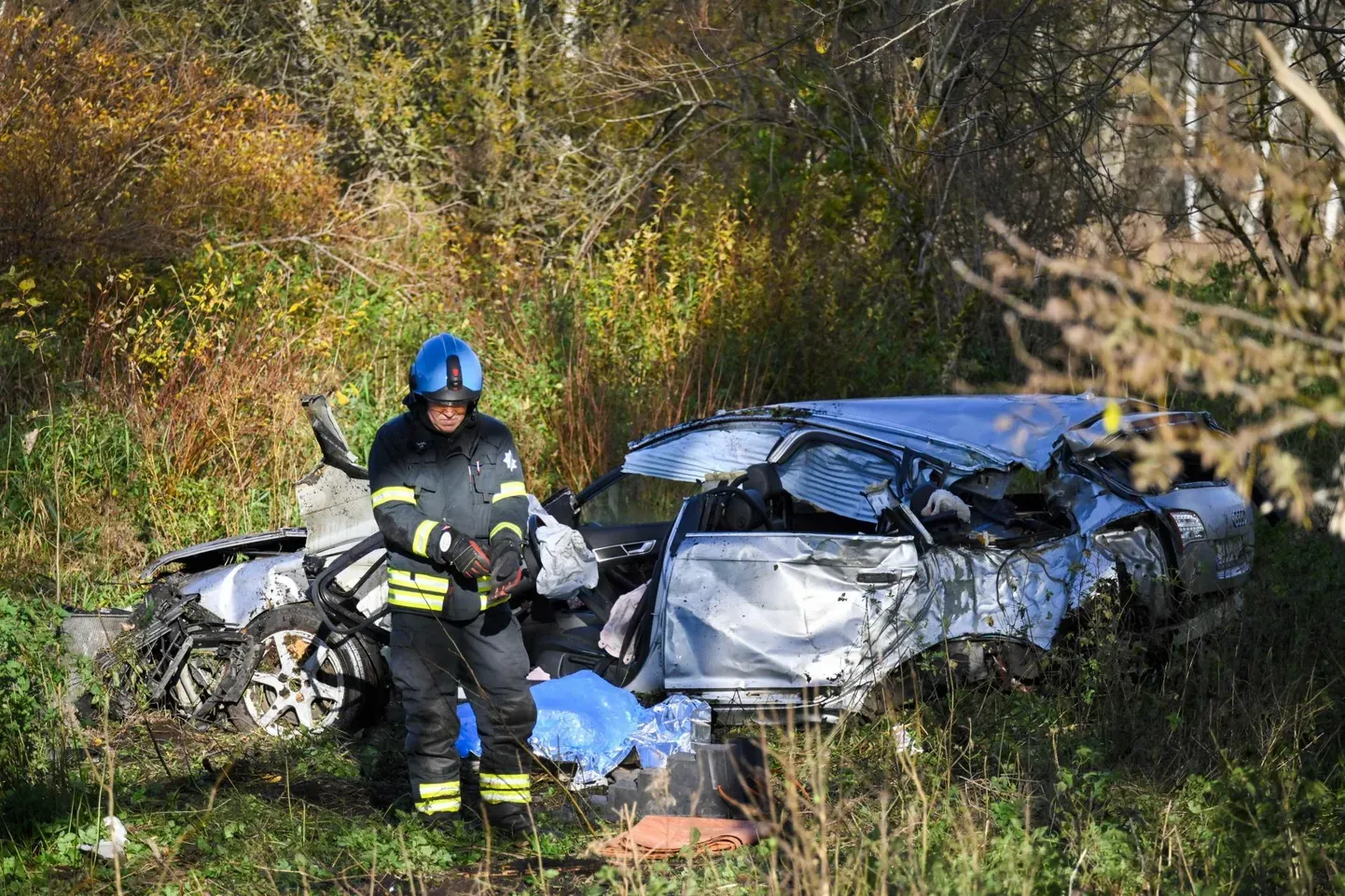 Место трагической аварии, произошедшей 12 октября в Вильяндимаа.