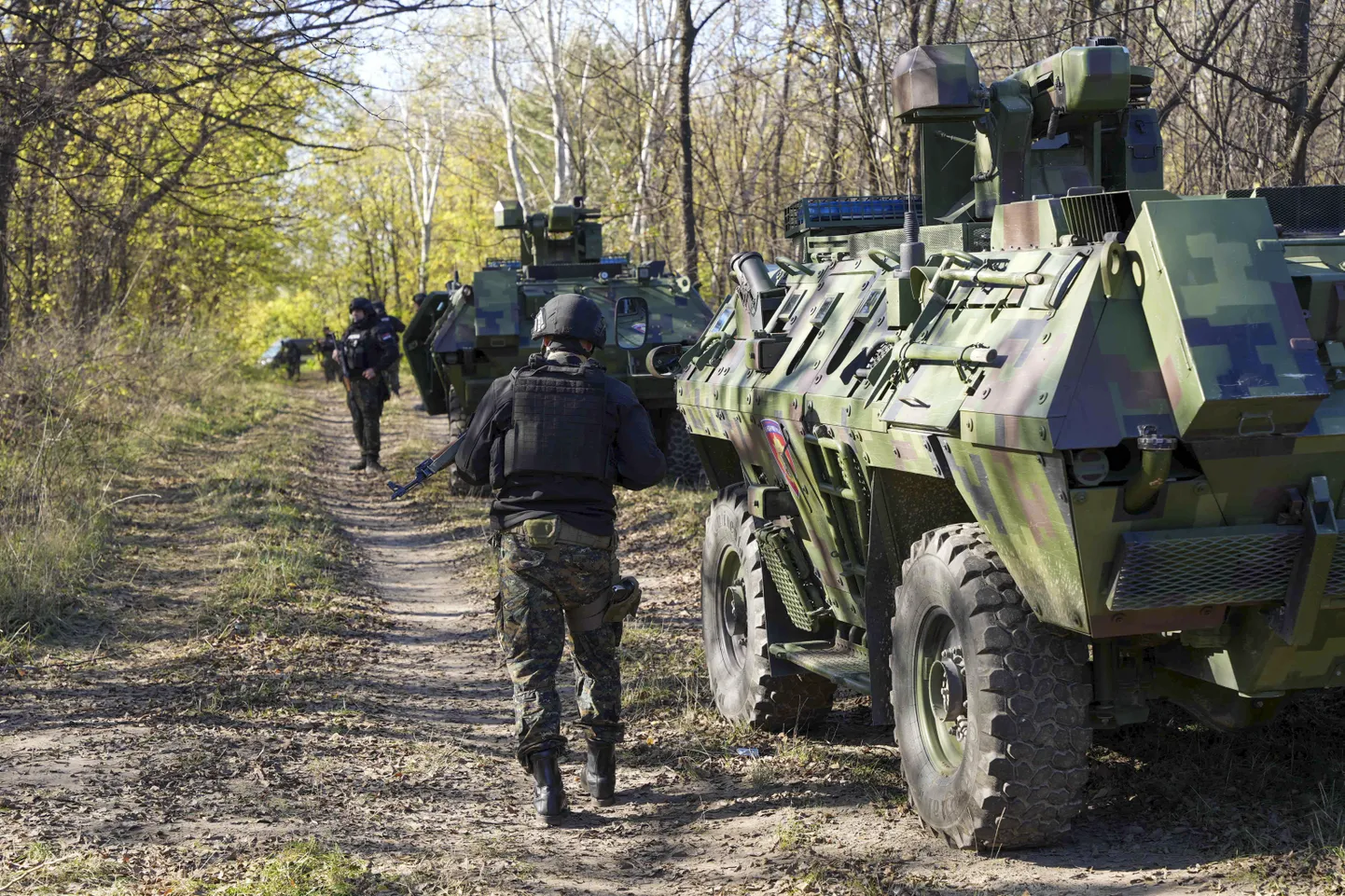 Serbia politseiüksused piiril Ungariga.