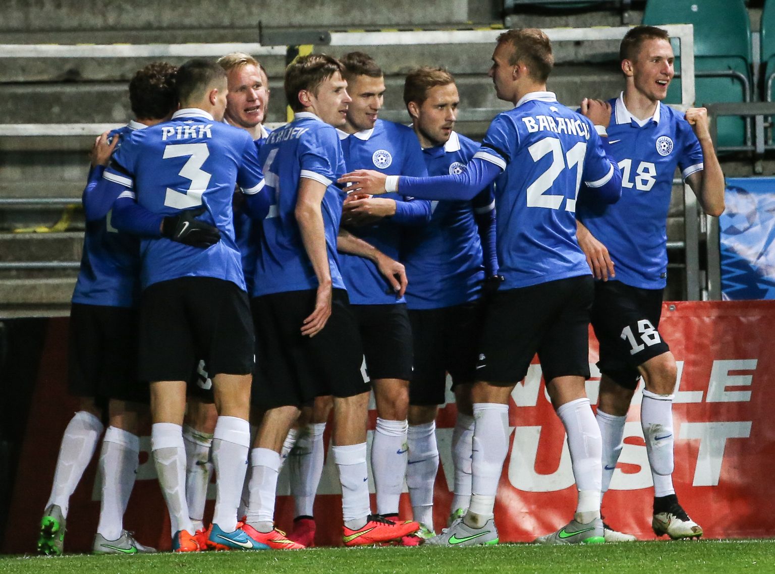 Eesti jalgpallikoondis 3:0 võidumängus Gruusia vastu.