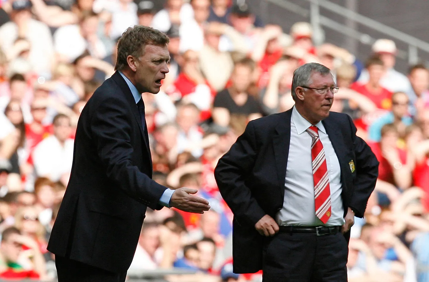 David Moyesist (vasakul) saab Sir Alex Fergusoni järel Manchester Unitedi uus peatreener.