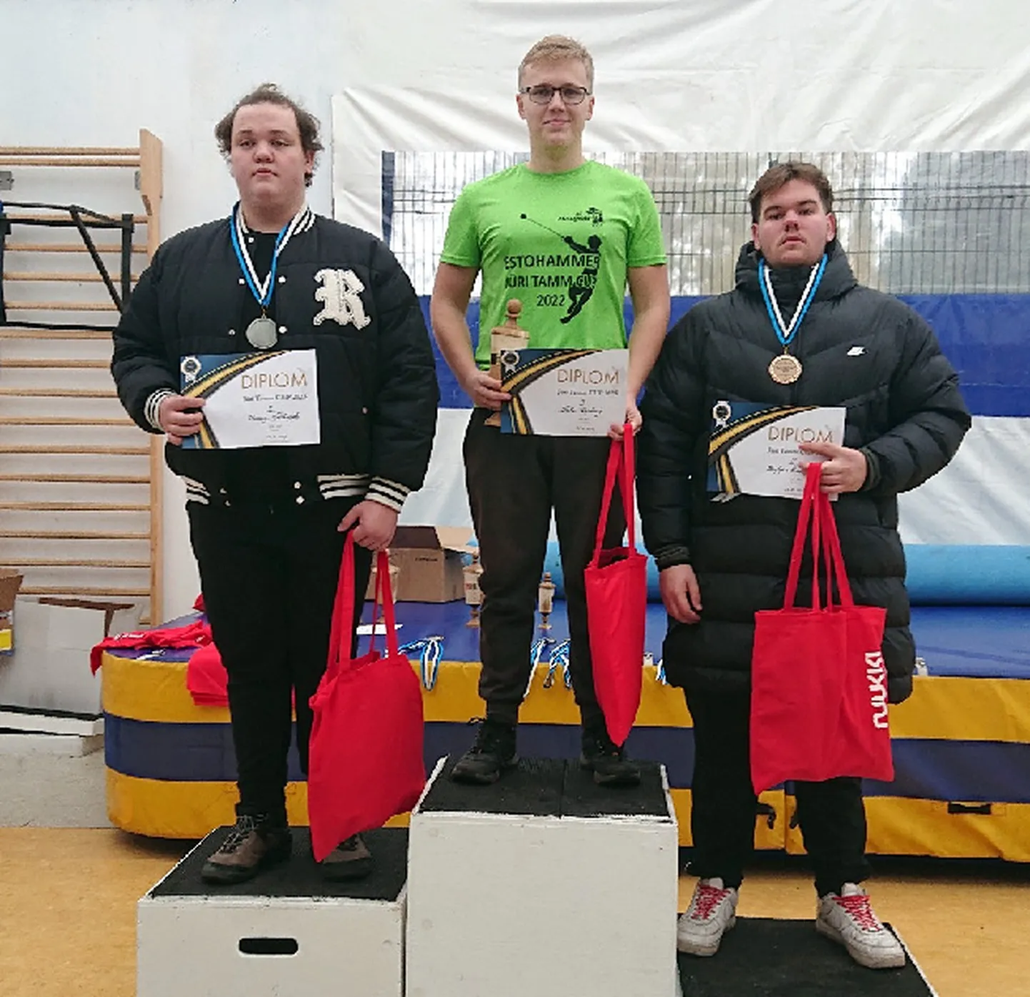 U18 esikolmik: Marks Volobujevs (vasakult), Kevin Reinberg, Kristjan Erik Kalling
