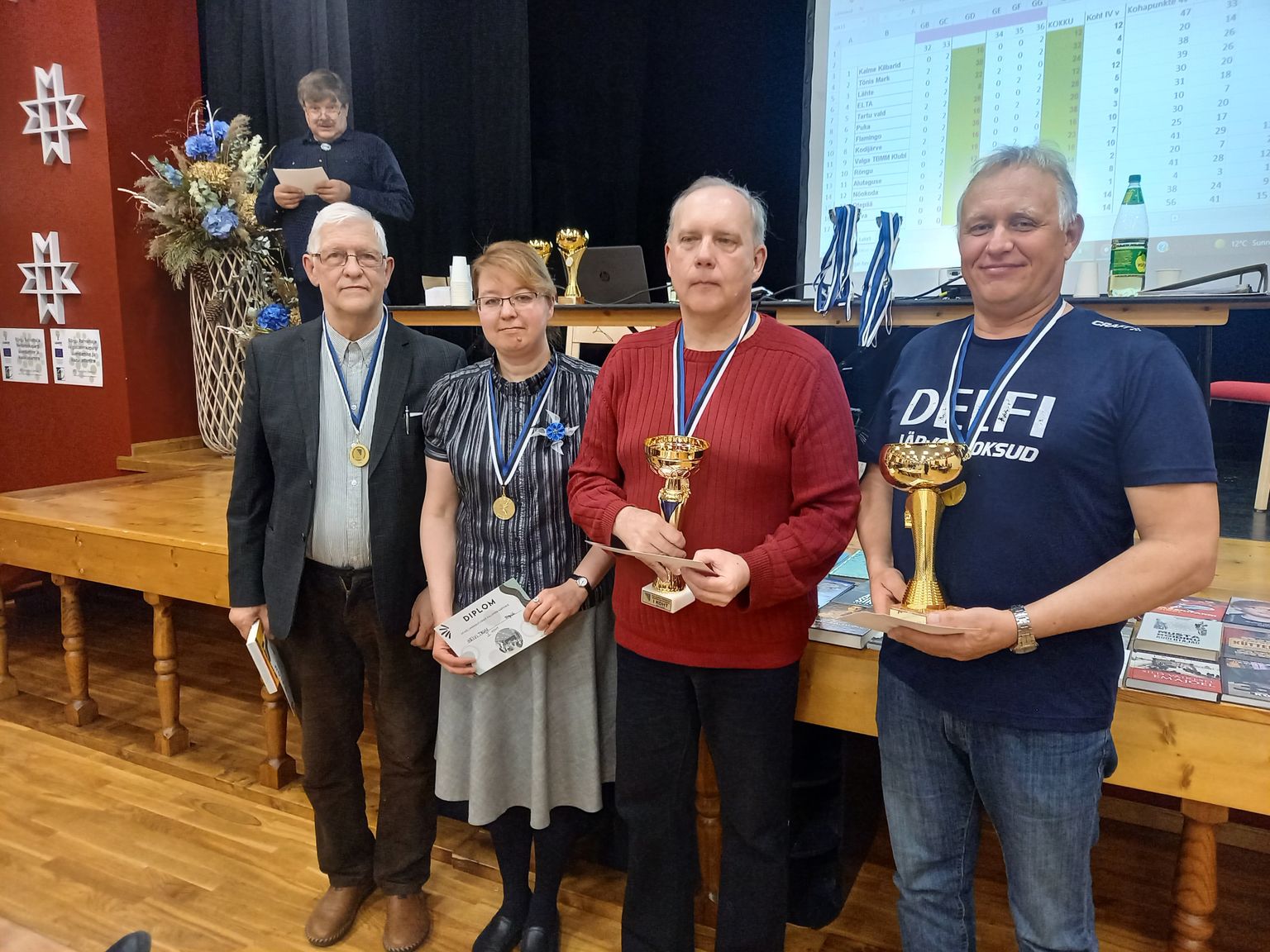 Rõngus selgusid Palupera karika võitjad ja Valgamaa meistrid mälumängus. Mõlemas arvestuses võitis Otepää tiim koosseisus Mairold Kõrvel (vasakult), Heivi Truu, Kaido Mägi ja Urmas Kuldmaa.