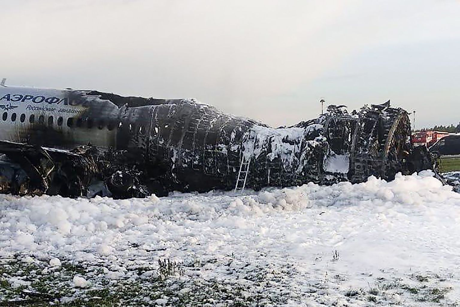 Сгоревший Sukhoi Superjet 100