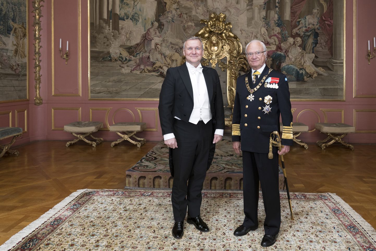 Suursaadik Lukk ja Rootsi kuningas Carl XVI Gustaf.
