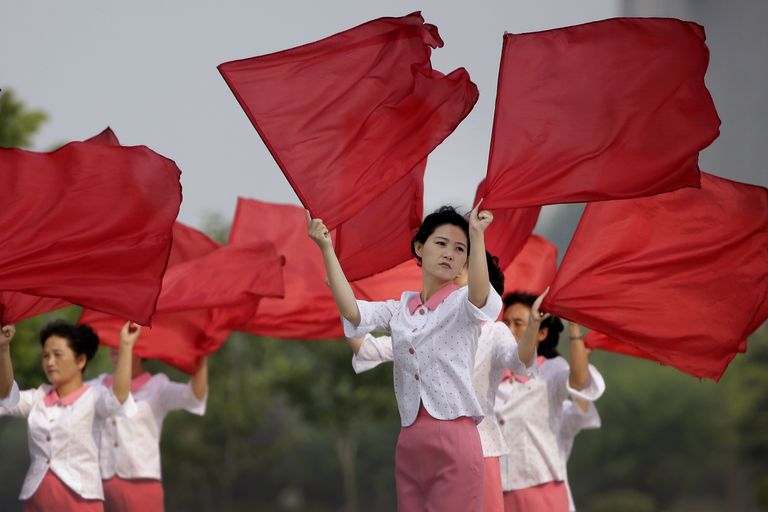Põhja-Korea tantsutüdrukud.