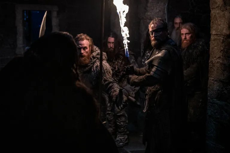 Kristofer Hivju, kes kehastab Tormund Giantsbane'i ja Richard Dormer, kes mängib Beric Dondarrionit (paremal), «Troonide mängu» kaheksandal hooajal