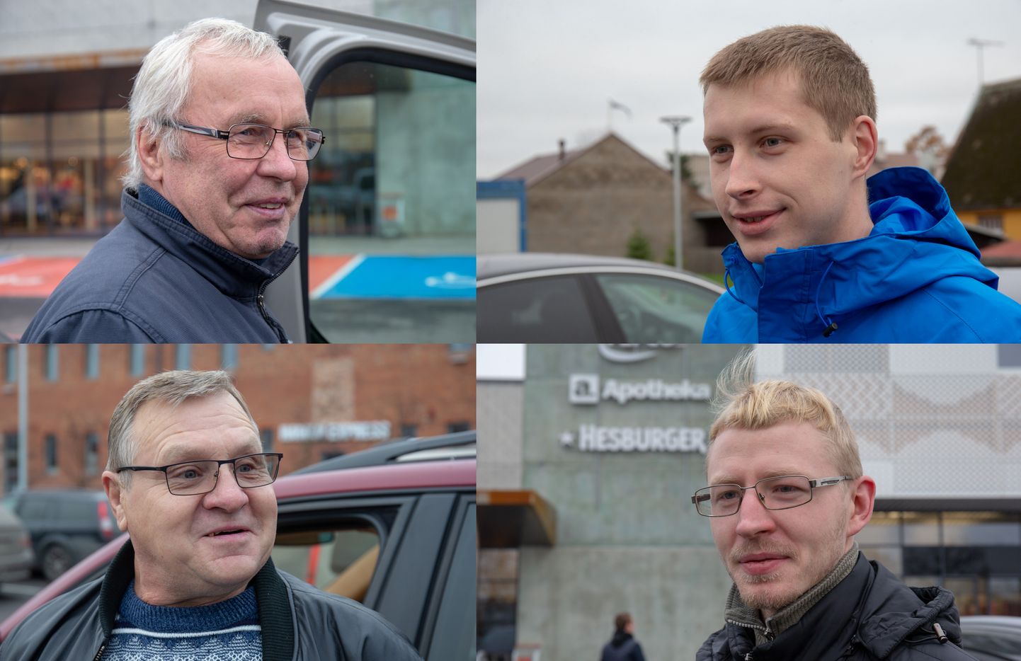 Isadepäeva tänavaküsitlus. Udo Kelk (vasakul üleval), Rivo Tepper, Riho Pähn ja Märt Pork.