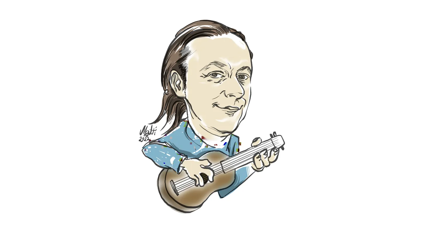 Martti Nõu lahkub Orissaare muusikakooli juhi kohalt, sest töö sai tehtud. Illustratsioon Matti Vainio.